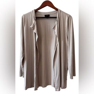 J. Jill Wearever Overlap Cardigan Jacket Truffle Beige  Long Sleeve Womens - LP
